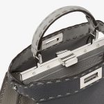 FENDI Peekaboo ISeeU Small Multicolored gray Selleria bag with 556 hand-sewn topstitches - Image 2